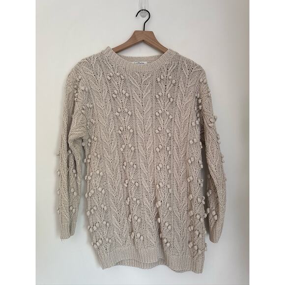Ann Taylor Vintage Silk Blend Bobble Knit Sweater - Cream, S - Picture 1 of 7